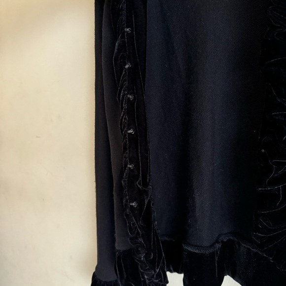 INC International Concepts Cardigan Women Sz L Black Silk Angora Velvet Trim Y2K - Picture 6 of 7
